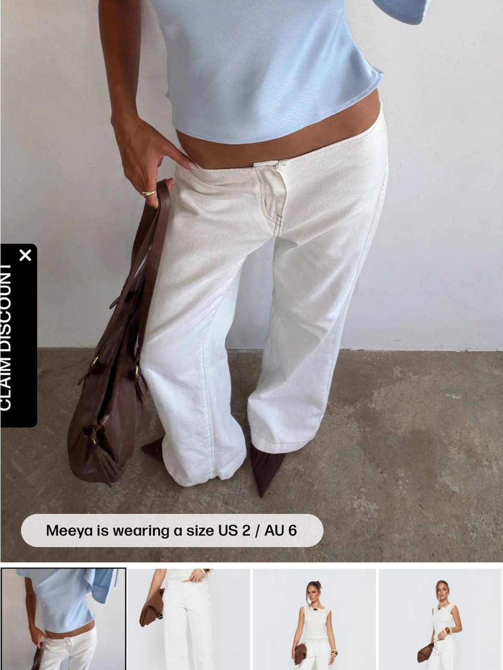 Princess Polly White Wide Leg Jeans